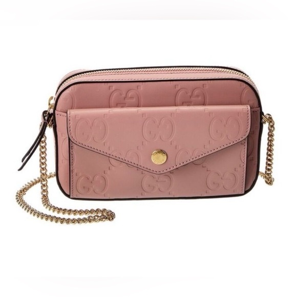 Gucci Handbags - Gucci GG Light Pink Small Embossed Leather Crossbody - NWT, DUSTBAG, & BOX!
